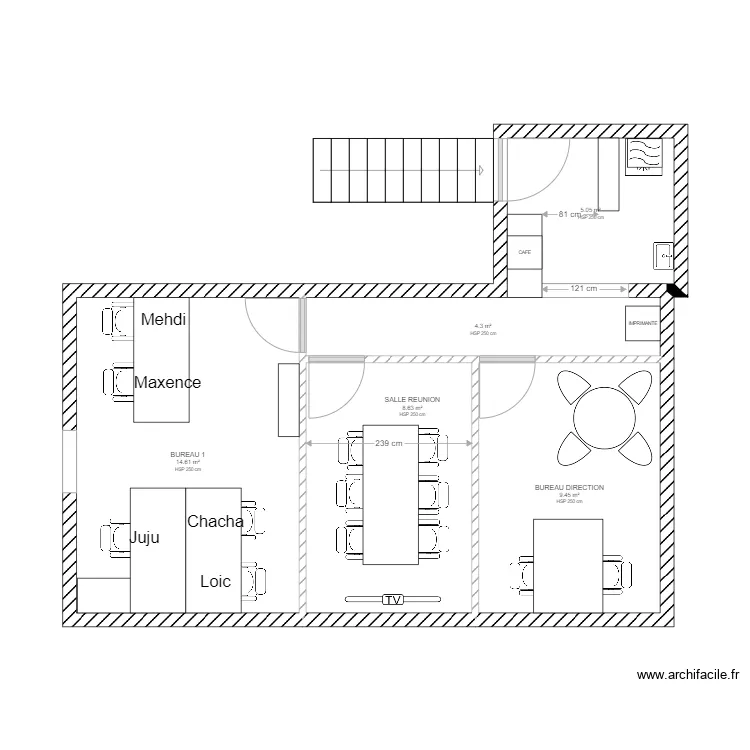 MEZZA BUREAU. Plan de 