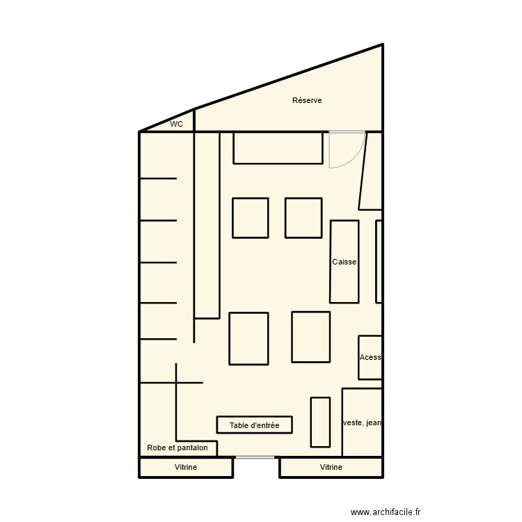 plan. Plan de 19 pièces et 52 m2