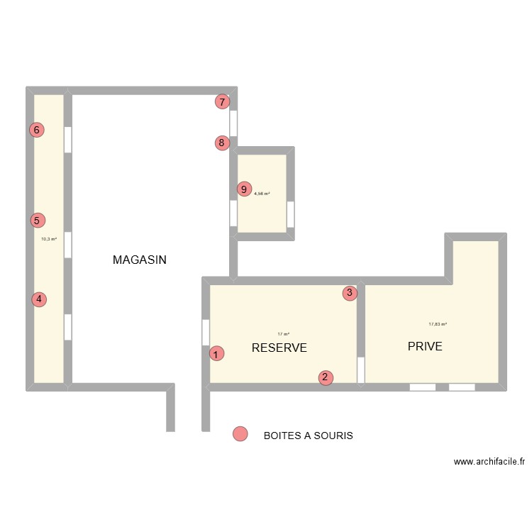 SPAR Hermalle. Plan de 4 pièces et 50 m2