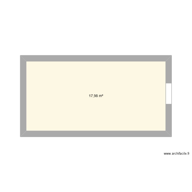 Espace d\'accueil. Plan de 1 pièce et 18 m2