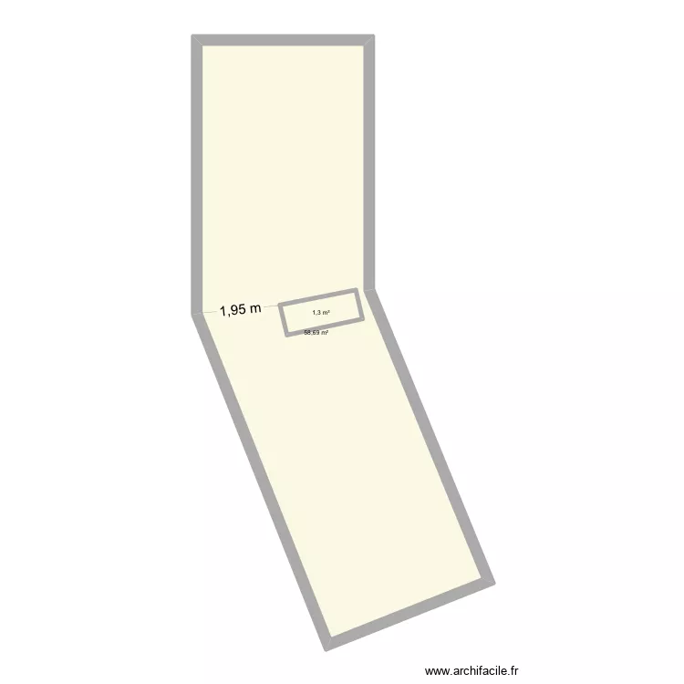 1ier &eacute;tage. Plan de 2  et 62 m²