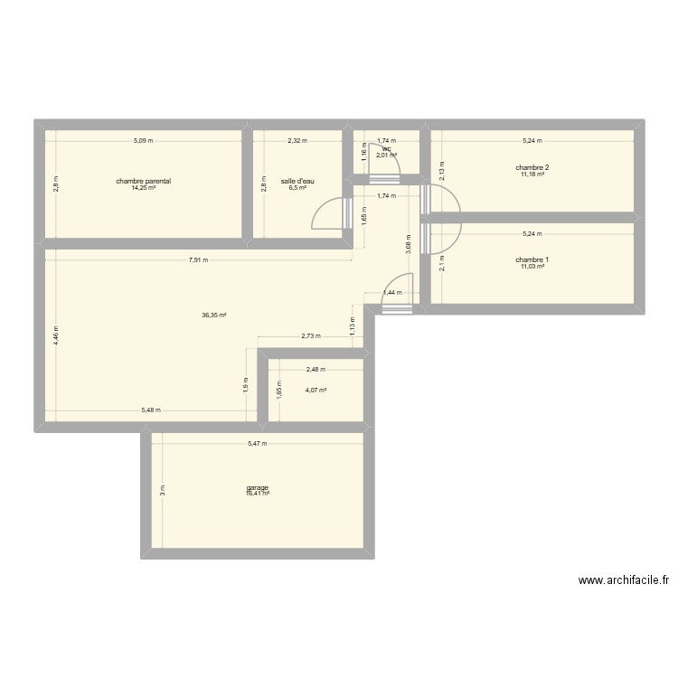 maison 3. Plan de 8 pièces et 102 m2