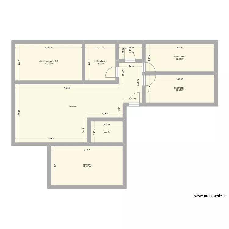 maison 3. Plan de 8 pièces et 102 m²