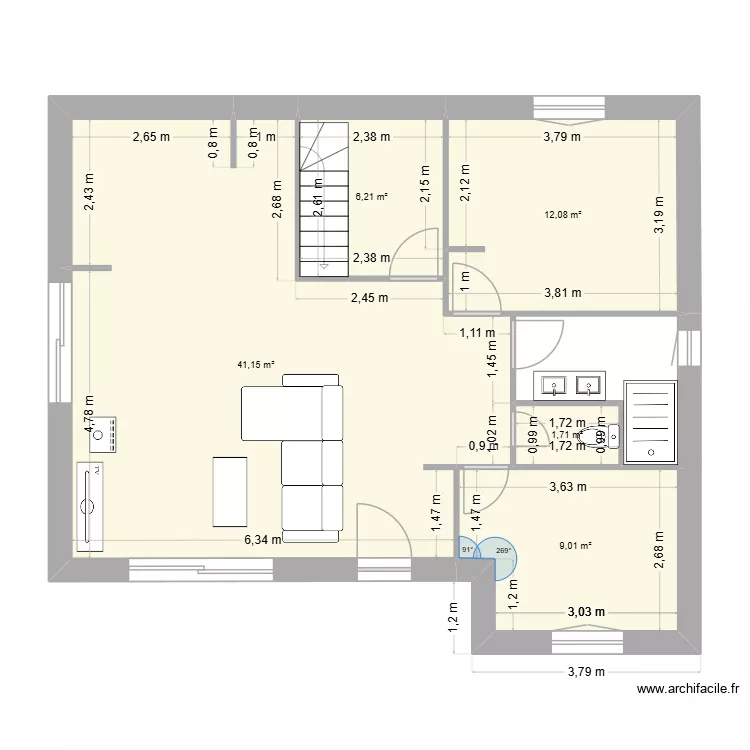 ma focus evo. Plan de 5 pièces et 70 m²