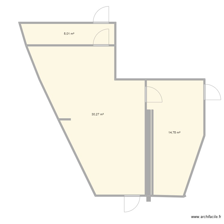 sanma. Plan de 3 pièces et 50 m2
