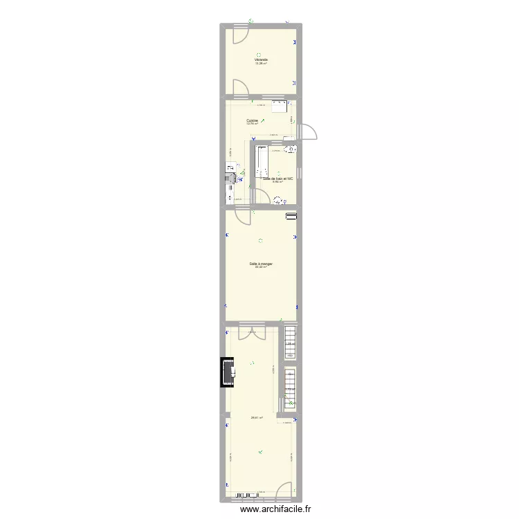 ma maison 2. Plan de 22  et 195 m²