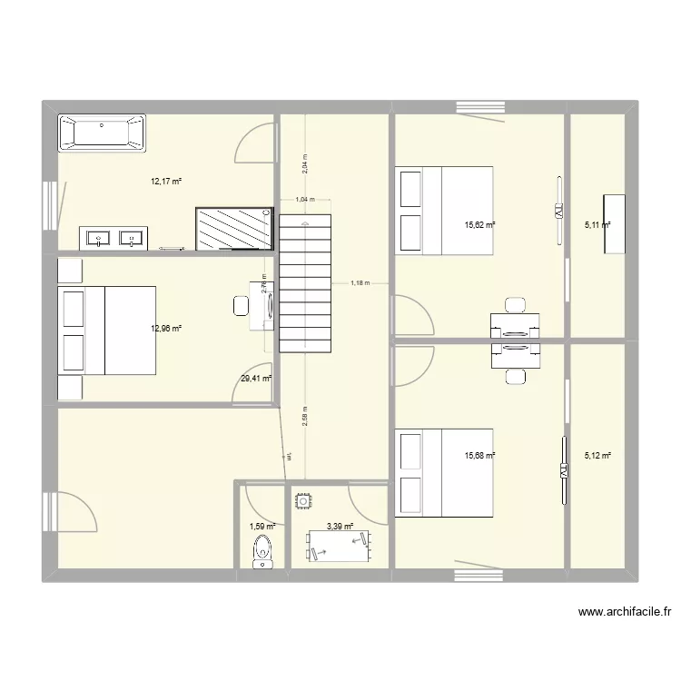 r+1. Plan de 9 et 101 m² r+1. Plan de 9 et 101 m²