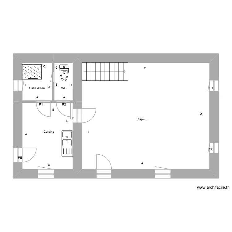 chapelleplouf. Plan de 6  et 102 m²