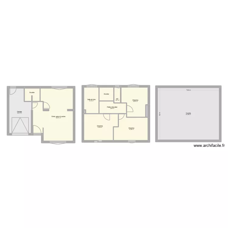 Plan a vide. Plan de 13  et 153 m²