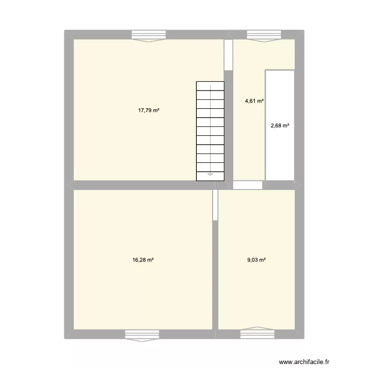 1er &eacute;tage. Plan de 5  et 50 m²