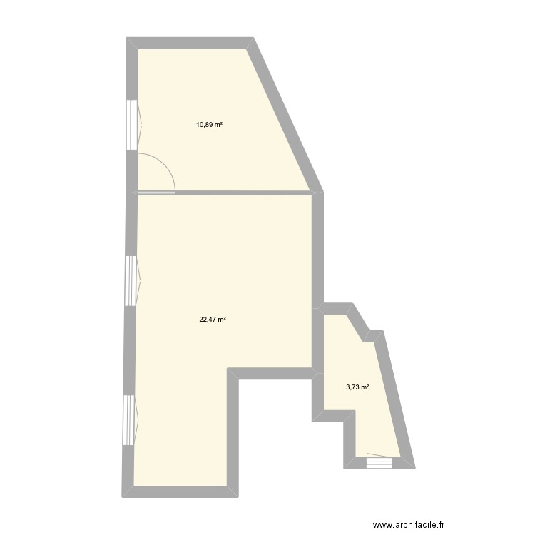 plan léonard. Plan de 3 pièces et 37 m2