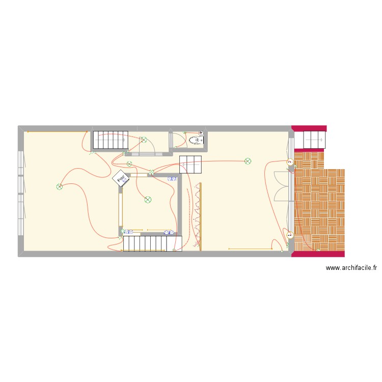 RALF D SALLER NIVEAU 1_RDJ. Plan de 4 pièces et 79 m2