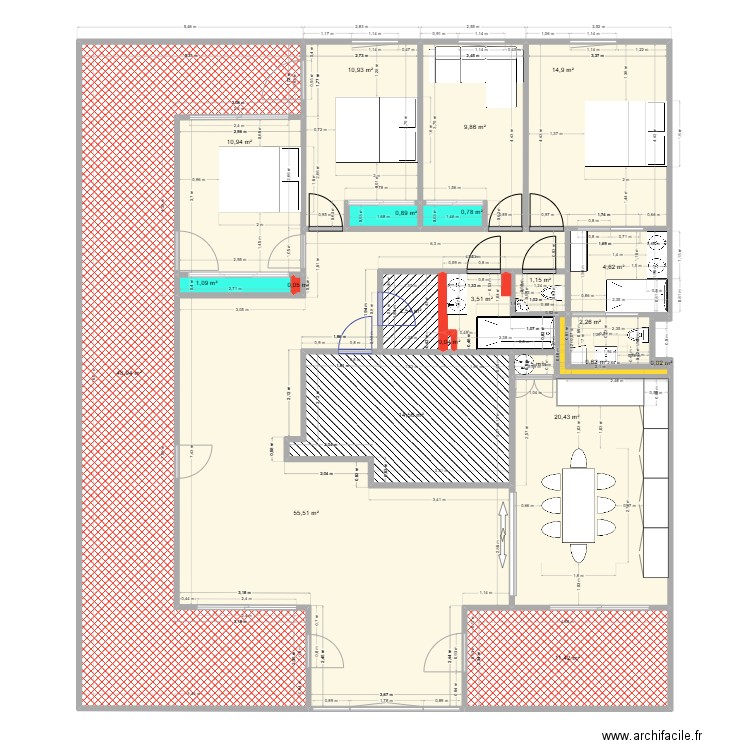 Greg13008 2-9. Plan de 22 pièces et 216 m2