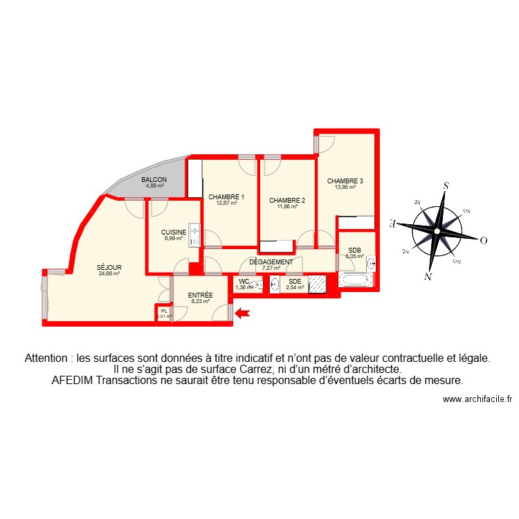 BI20673 -. Plan de 16 pièces et 101 m2