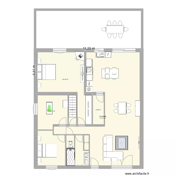 MAISON ECOS. Plan de 7  et 116 m²
