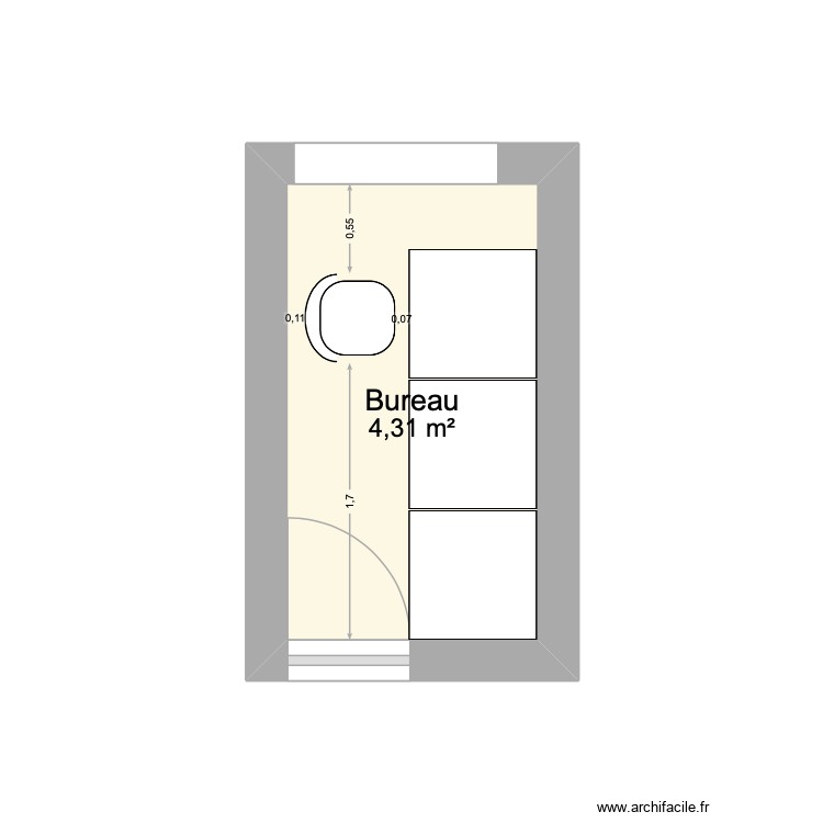 Petite pi&egrave;ce. Plan de 0 pièce et 0 m2