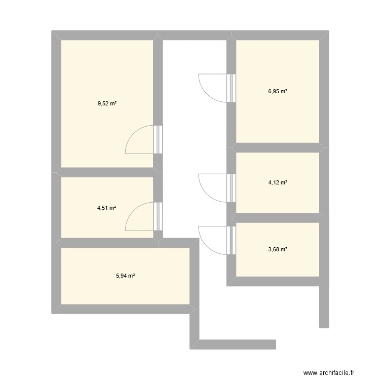 PLAN1. Plan de 6 pièces et 35 m2
