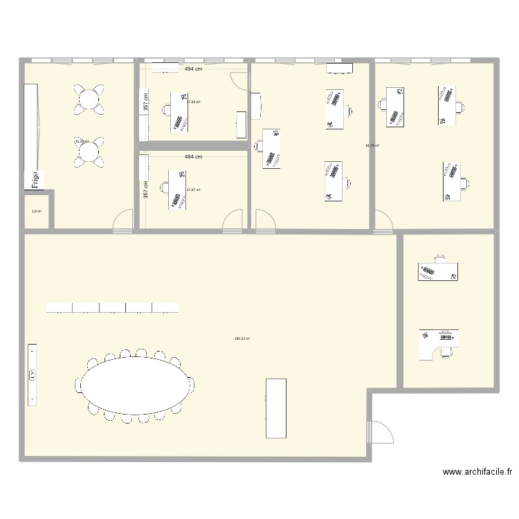 LPSD. Plan de 6 pièces et 350 m2