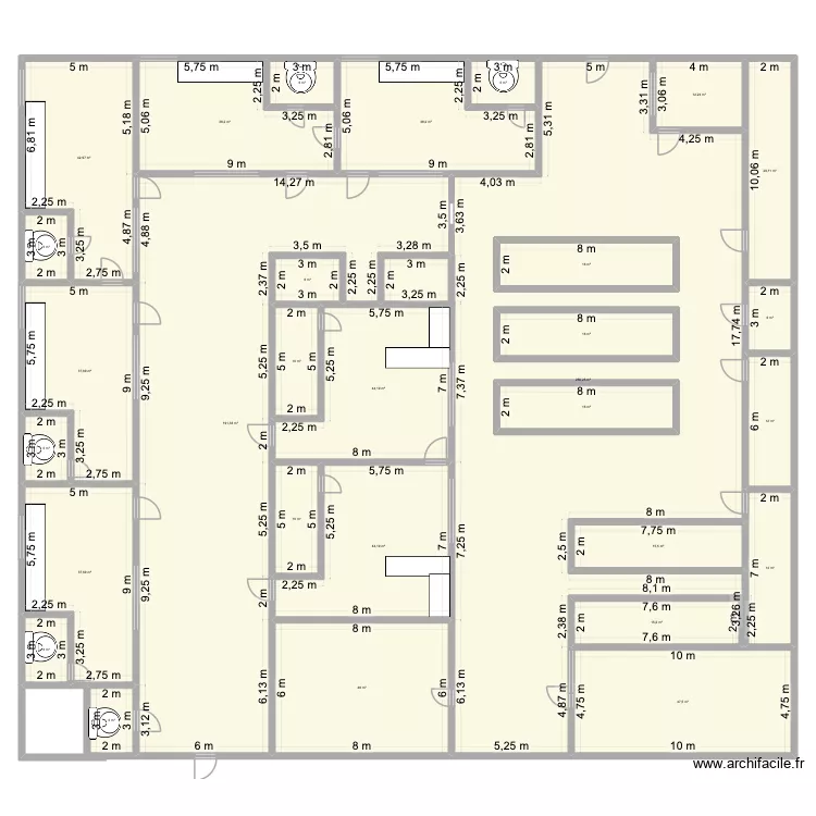 &Eacute;tage de la garderie Petits Jardiniers. Plan de 30  et 1089 m²