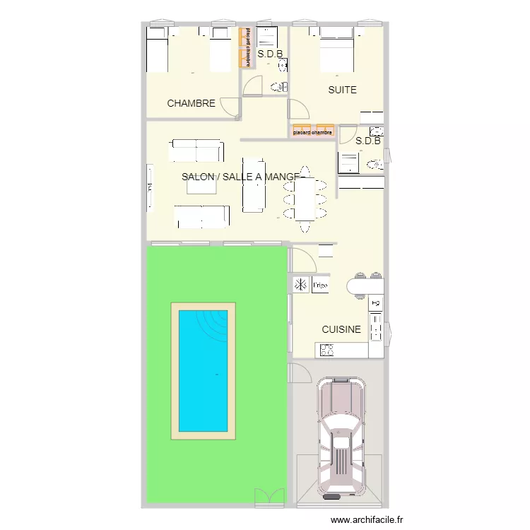 HAMMAMET OK OK meubl&eacute;. Plan de 