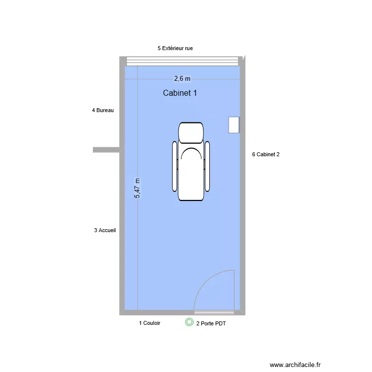 60711 Cabinet 1. Plan de 1 Pièce et 14 m² 60711 Cabinet 1. Plan de 1 Pièce et 14 m²