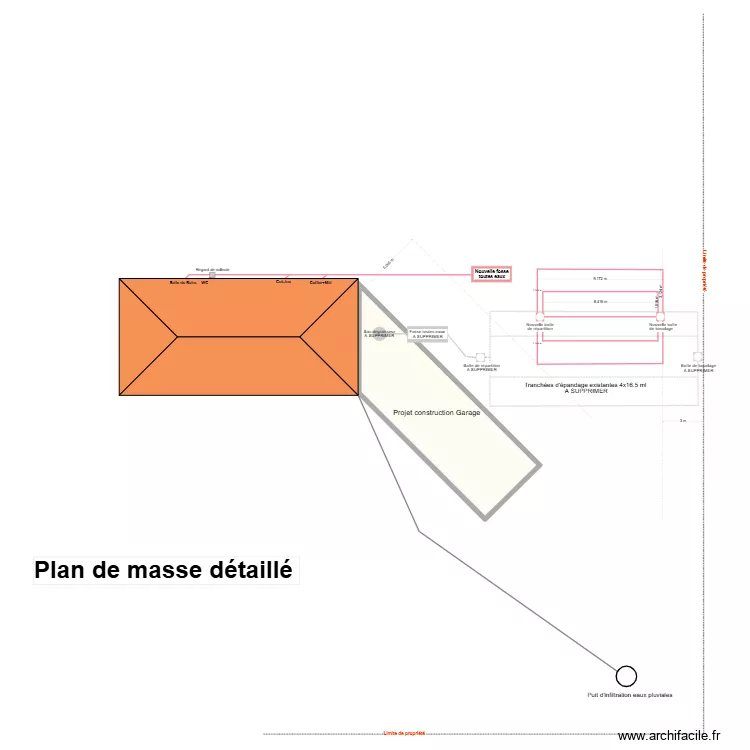 Implantation assainissement individuel. Plan de 