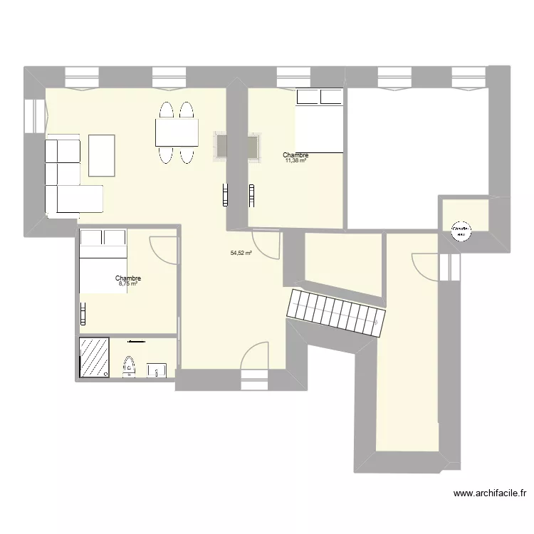 Appart toulon2. Plan de 3  et 75 m²