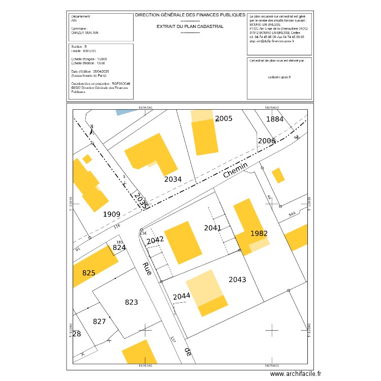 Plan de masse Chazey sur ain. Plan de 0 pièce et 0 m2