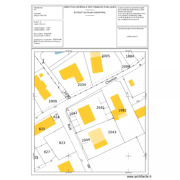 Plan de masse Chazey sur ain. Plan de Plan de masse Chazey sur ain. Plan de