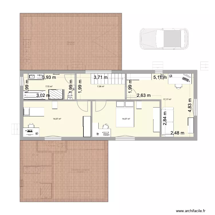 maison CG. Plan de 