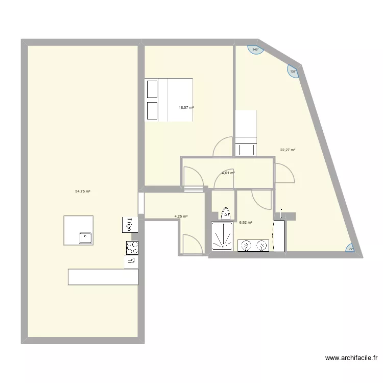 Hauchard Projet. Plan de 6  et 111 m²