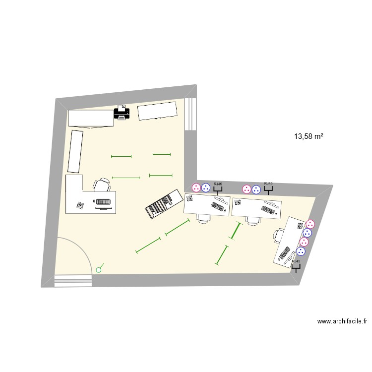 CDI. Plan de 1 pièce et 14 m2