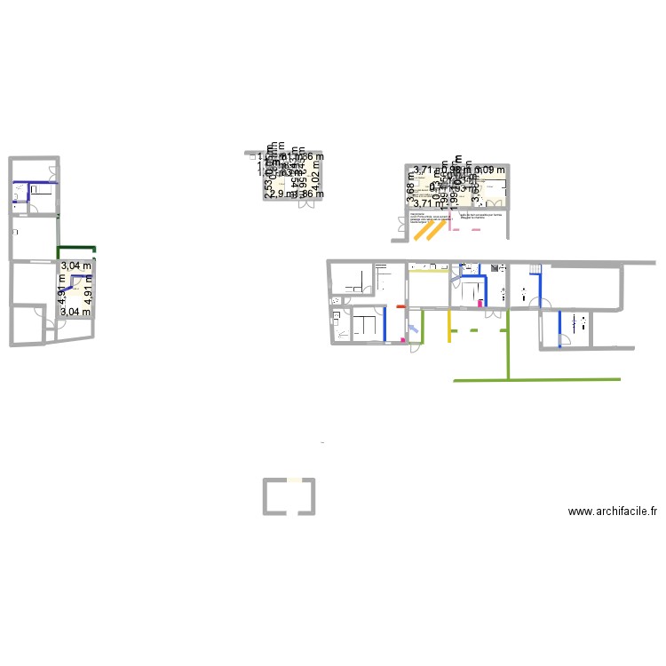 chambre 3. Plan de 9 pièces et 66 m2
