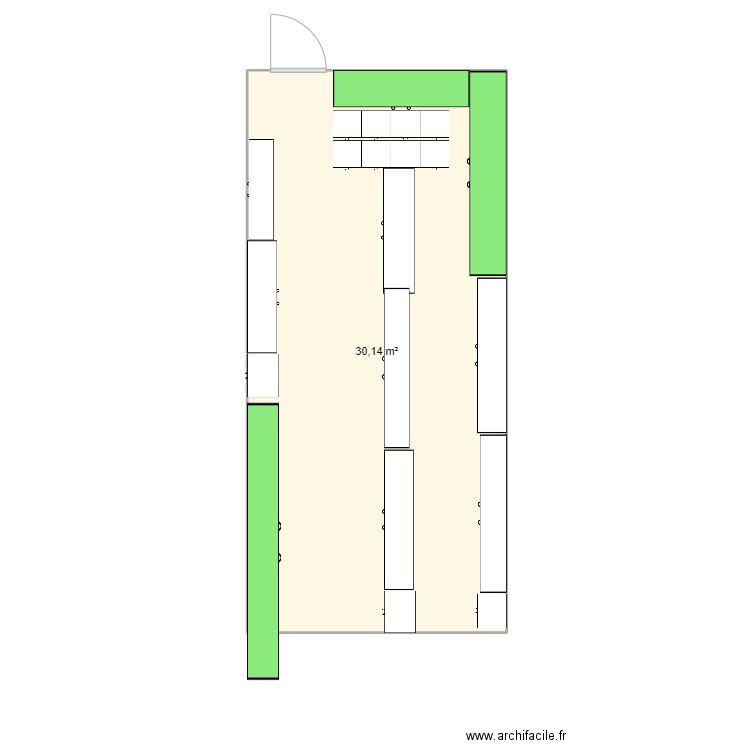 Rangement . Plan de 1 pièce et 30 m2