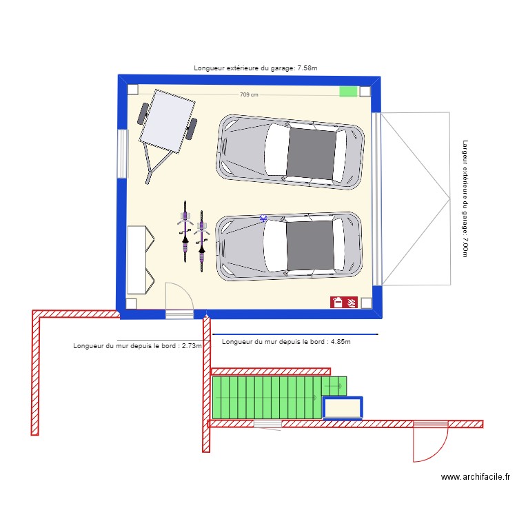 Garage double 15 avril 2024. Plan de 7 pièces et 131 m2