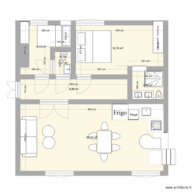 LAURISTON PLAN 2. Plan de 6 pièces et 60 m2