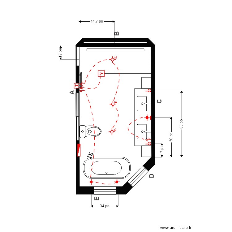 Leclerc Électrique. Plan de 1 pièce et 10 m2