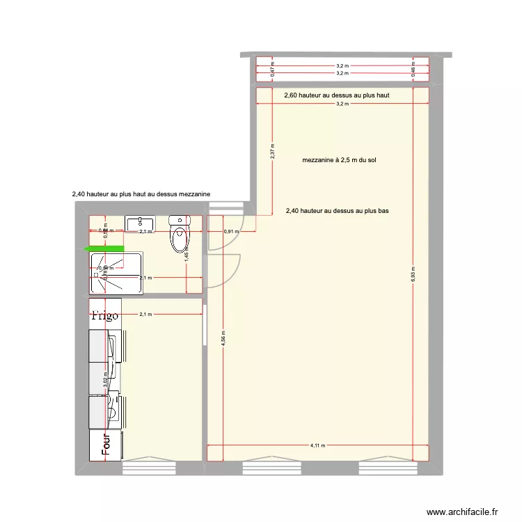 henri Ferrari situation actuelle. Plan de 4 pièces et 37 m²