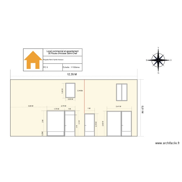PC 9 Florian Façade beige après travaux. Plan de 0 pièce et 0 m2