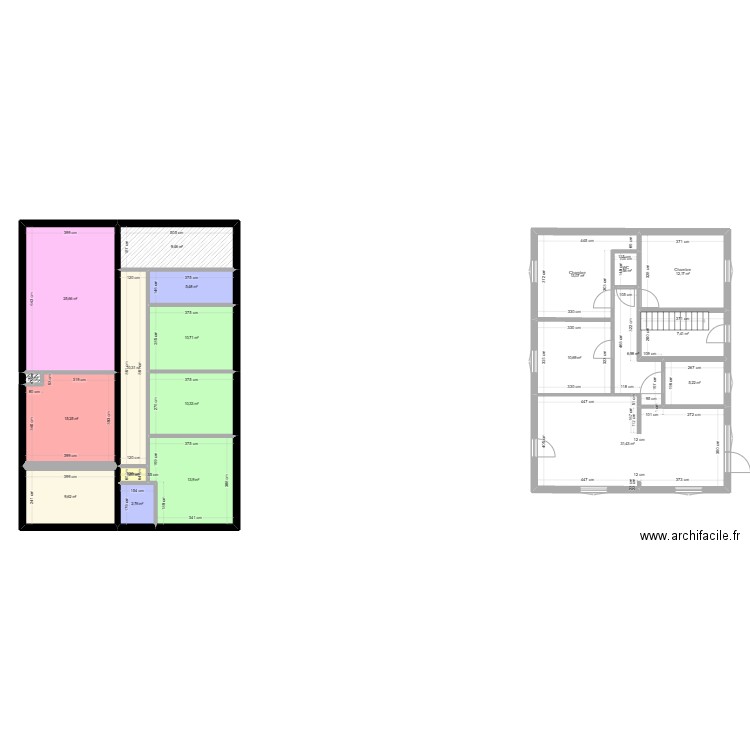 plan parfait. Plan de 20 pièces et 203 m2