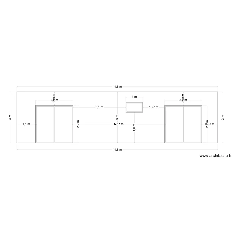 Plan_Kranevo_Facade Ouest. Plan de 