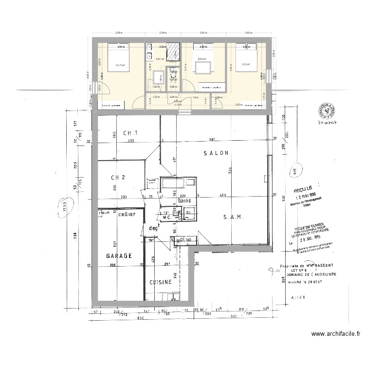Anne Le Franc. Plan de 6 pièces et 46 m2