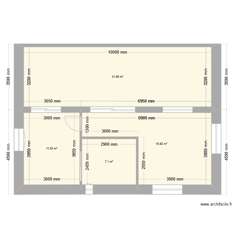 etage    19 0 4 25. Plan de 4 pièces et 70 m2