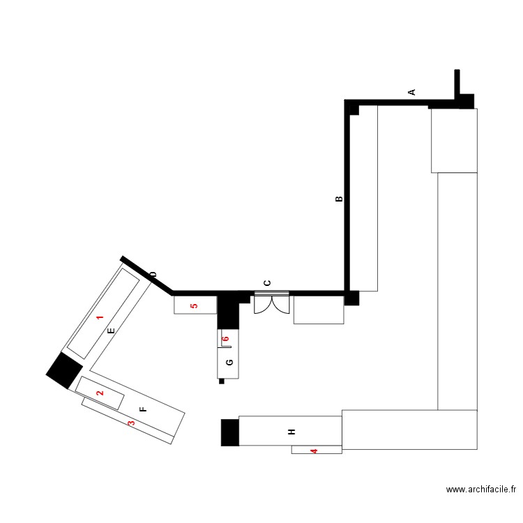 patisserie. Plan de 0 pièce et 0 m2