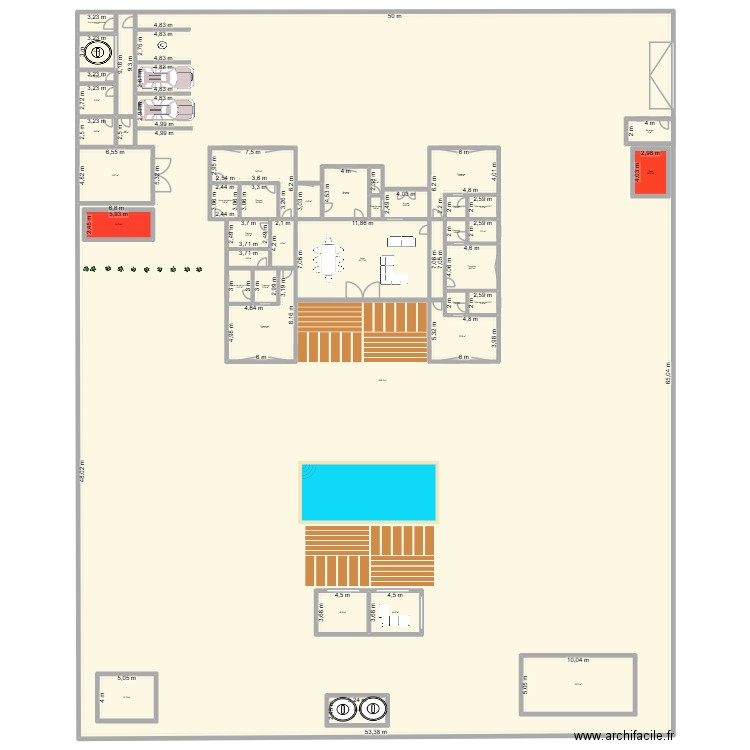 Maison Golf. Plan de 41 pièces et -337 m2