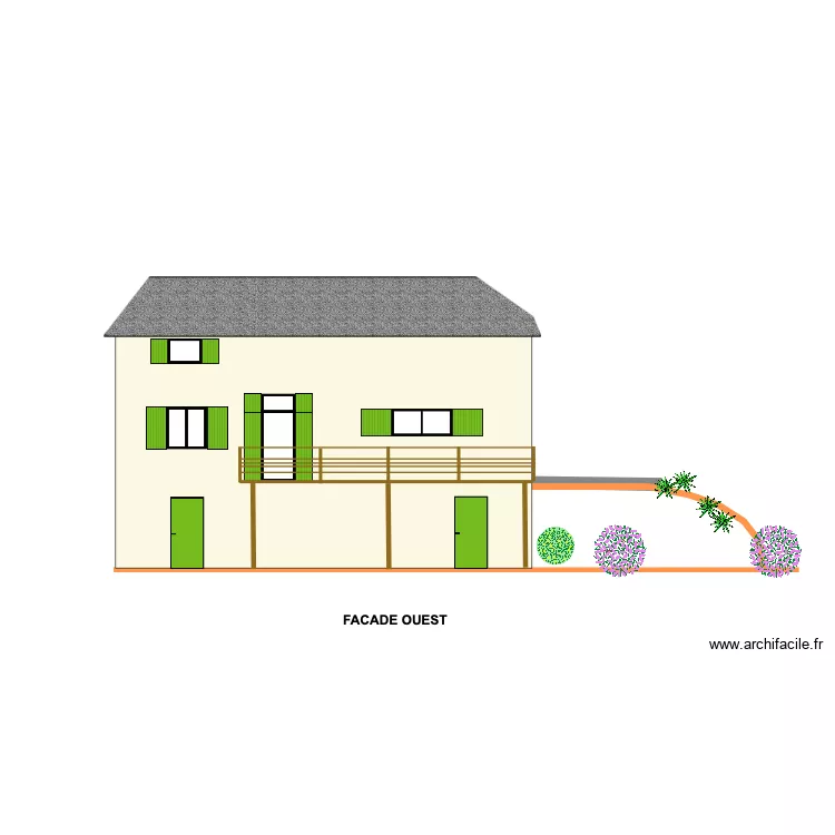 facade OUEST. Plan de 