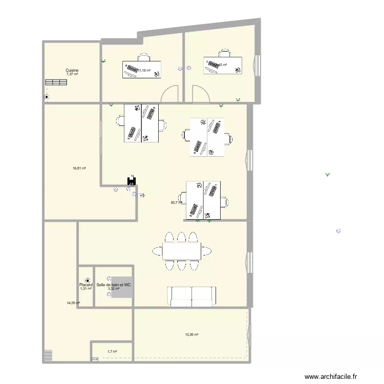Cabinet CAUBRIERE r&eacute;seau &eacute;lectrique. Plan de 10  et 142 m²