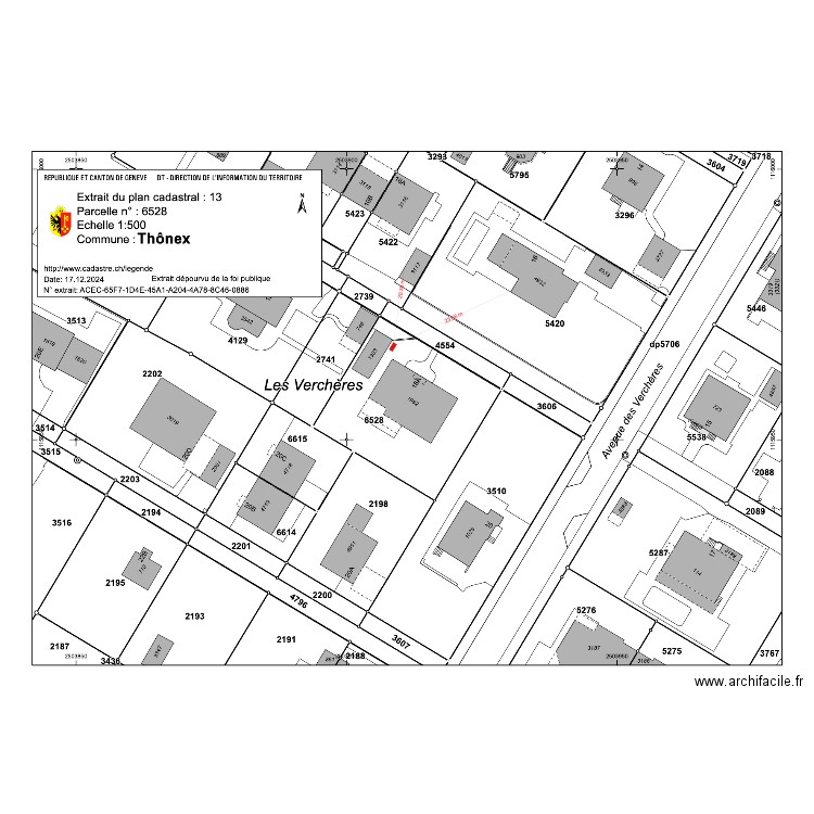 Verchères 18a - position PAC. Plan de 0 pièce et 0 m2