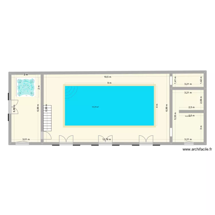 PSCINE 1. Plan de 2 et 130 m² PSCINE 1. Plan de 2 et 130 m²