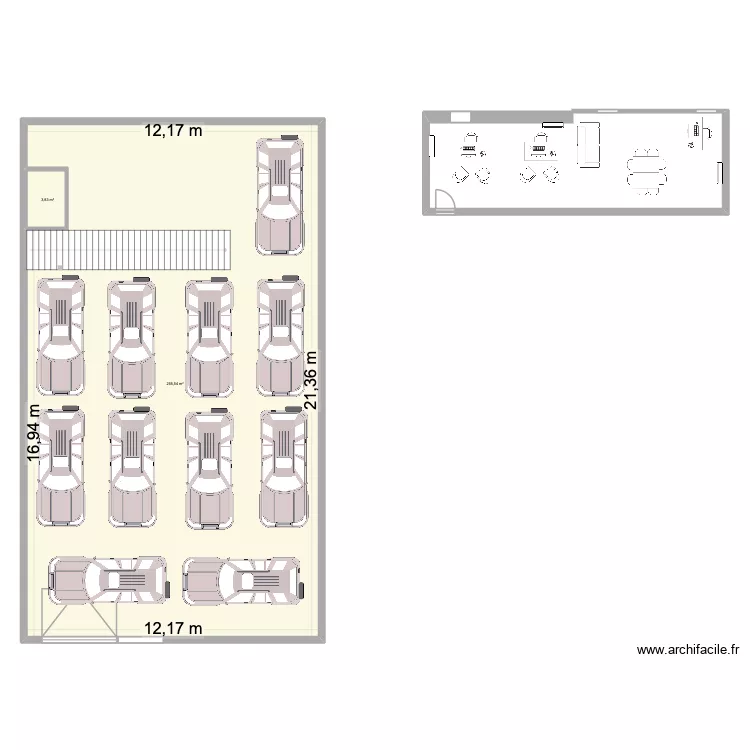BH CAR SR. Plan de 2  et 259 m²